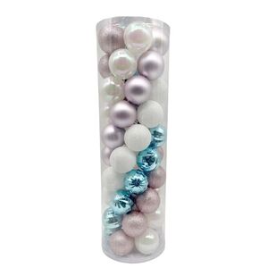 New Christmas Mrs Claus Bakery 50pc Pastel Shatterproof Ornament Mix 2.4"